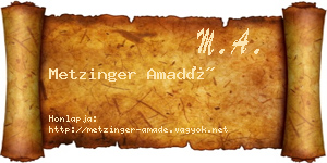 Metzinger Amadé névjegykártya